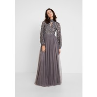 Maya Deluxe BISHOP SLEEVE DELICATE SEQUIN MAXI DRESS WITH KEYHOLE Suknia balowa charcoal M2Z21C04J