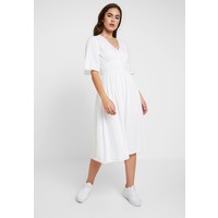NA-KD JULIA WIENIAWA MARKED WAIST WIDE SLEEVE MIDI DRESS Długa sukienka white NAA21C079