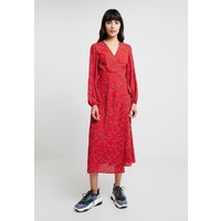 UNIQUE 21 FLORA PRINT DRESS WITH WRAP FRONT Długa sukienka red UNK21C004