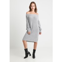 Missguided Petite AYVAN OFFSHOULDER JUMPER DRESS Sukienka dzianinowa light grey M0V21C050