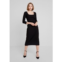 Warehouse BELTED MIDI DRESS Długa sukienka black WA221C0LY