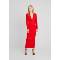 Missguided Tall SPARKLE PLUNGE RUCHED DRESS Sukienka dzianinowa red MIG21C05H