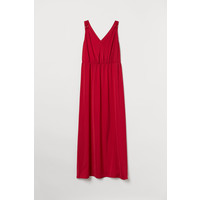 H&M H&M+ Długa sukienka w serek 0713710002 Czerwony