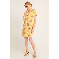 Quiosque Żółta sukienka z wiązaniem na dekolcie 4HK014310