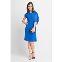 Quiosque Asymetryczna kobaltowa sukienka z tiulowym rękawem 4HH017801