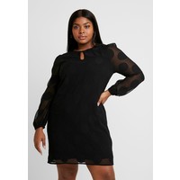 CAPSULE by Simply Be DOBBY SPOT SHIFT DRESS Sukienka letnia black CAS21C00Z