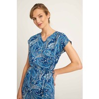 Quiosque Niebieska sukienka ze wzorem paisley z wiązaniem 4HK008821