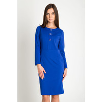 Quiosque Niebieska taliowana sukienka z ozdobnymi guzikami 4GP006801