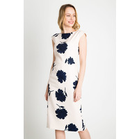 Quiosque Beżowa sukienka z kwiatowym nadrukiem 4FT017112