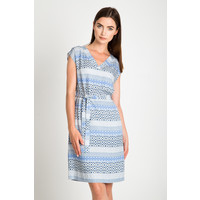 Quiosque Wiązana sukienka w niebieskie wzory 4FO005821