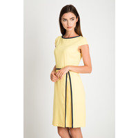 Quiosque Pastelowa żółta sukienka z lamówkami 4FI006301