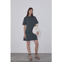 Zara SUKIENKA MINI Z NADRUKIEM W KWIATY Czarny 2488/242