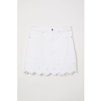 H&M Spódnica dżinsowa 0612132001 Biały denim