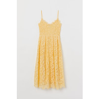 H&M Koronkowa sukienka 0608007017 Żółty