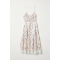 H&M Koronkowa sukienka 0608007002 Biały