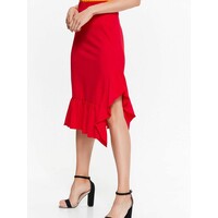 Top Secret spódnica dzianinowa z falbanami, w energetycznym czerwonym kolorze SSD1241