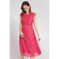 Quiosque Różowa rozkloszowana sukienka w groszki za kolana 4JV001544