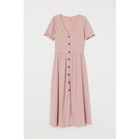 H&M Sukienka z dekoltem w serek 0730365001 Pudroworóżowy