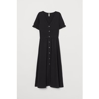 H&M Sukienka z dekoltem w serek 0730365001 Czarny