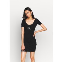 Calvin Klein Jeans MONOGRAM STRIPE BALLET DRESS Sukienka z dżerseju black C1821C053