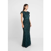 Maya Deluxe ALL OVER EMBELLISHED MAXI DRESS WITH FLUTTER SLEEVE Suknia balowa emerald M2Z21C03W