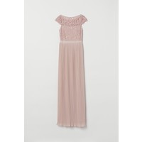 H&M Długa sukienka z plisowaniem 0717811002 Antyczny róż