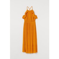 H&M Kreszowana sukienka 0782742003 Pomarańczowy