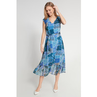 Quiosque Luźna zwiewna długa sukienka w odcieniach niebieskiego 4JE001851