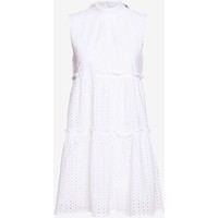 NA-KD TIE NECK ANGLAISE DRESS Sukienka letnia white NAA21C0B7