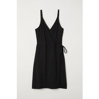 H&M Kopertowa sukienka z modalem 0660497003 Czarny