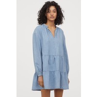 H&M Trapezowa sukienka dżinsowa 0816908001 Jasnoniebieski denim