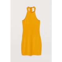 H&M Sukienka z mocowaniem na karku 0744918003 Żółty