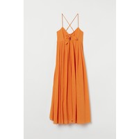 H&M Sukienka z wiązanym detalem 0770835004 Pomarańczowy