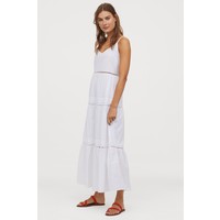 H&M Bawełniana sukienka w serek 0822199005 Biały