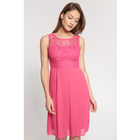 Quiosque Różowa plisowana sukienka z koronką na górze 4JW010501