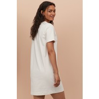 H&M Bawełniana sukienka T-shirtowa 0841434012 Biały