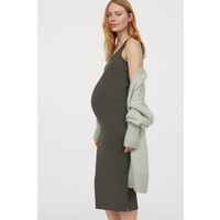 H&M MAMA Sukienka w prążki 0708485004 Ciemna zieleń khaki