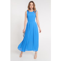 Quiosque Rozkloszowana niebieska sukienka maxi na ramiączkach 4JA006801
