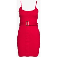 Missguided BELTED BUTTON STRAPPY MINI DRESS Sukienka letnia red M0Q21C1K8