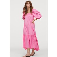 H&M Sukienka z bufiastym rękawem 0868517001 Różowy