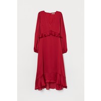 H&M Sukienka z falbanami 0806516001 Czerwony