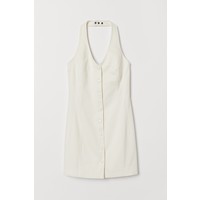 H&M Sukienka z mocowaniem na karku 0759054001 Naturalna biel