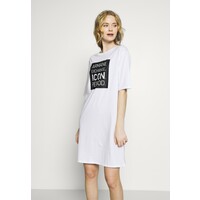 Armani Exchange DRESS Sukienka z dżerseju white/black ARC21C022