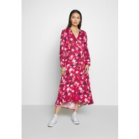 Marc O'Polo DRESS WRAP STYLE BELTED WAIST LONG SLEEVE Sukienka letnia multi/ bright berry MA321C0H1