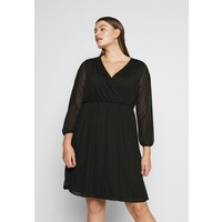 Dorothy Perkins Curve SPOT WRAP DRESS Sukienka letnia black DP621C0E7