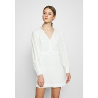 Glamorous LONG SLEEVE BRODERIE DRESS WITH BELT Sukienka letnia white / black GL921C0K9