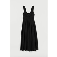 H&M Bawełniana sukienka z haftem 0769777002 Czarny