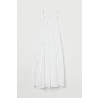 H&M Bawełniana sukienka z haftem 0769777002 Biały