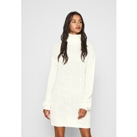 Missguided ROLL NECK BASIC DRESS Sukienka dzianinowa off white M0Q21C1N3
