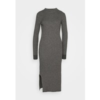 Calvin Klein ROLL NECK MIDI DRESS Sukienka dzianinowa mid grey heather 6CA21C02A